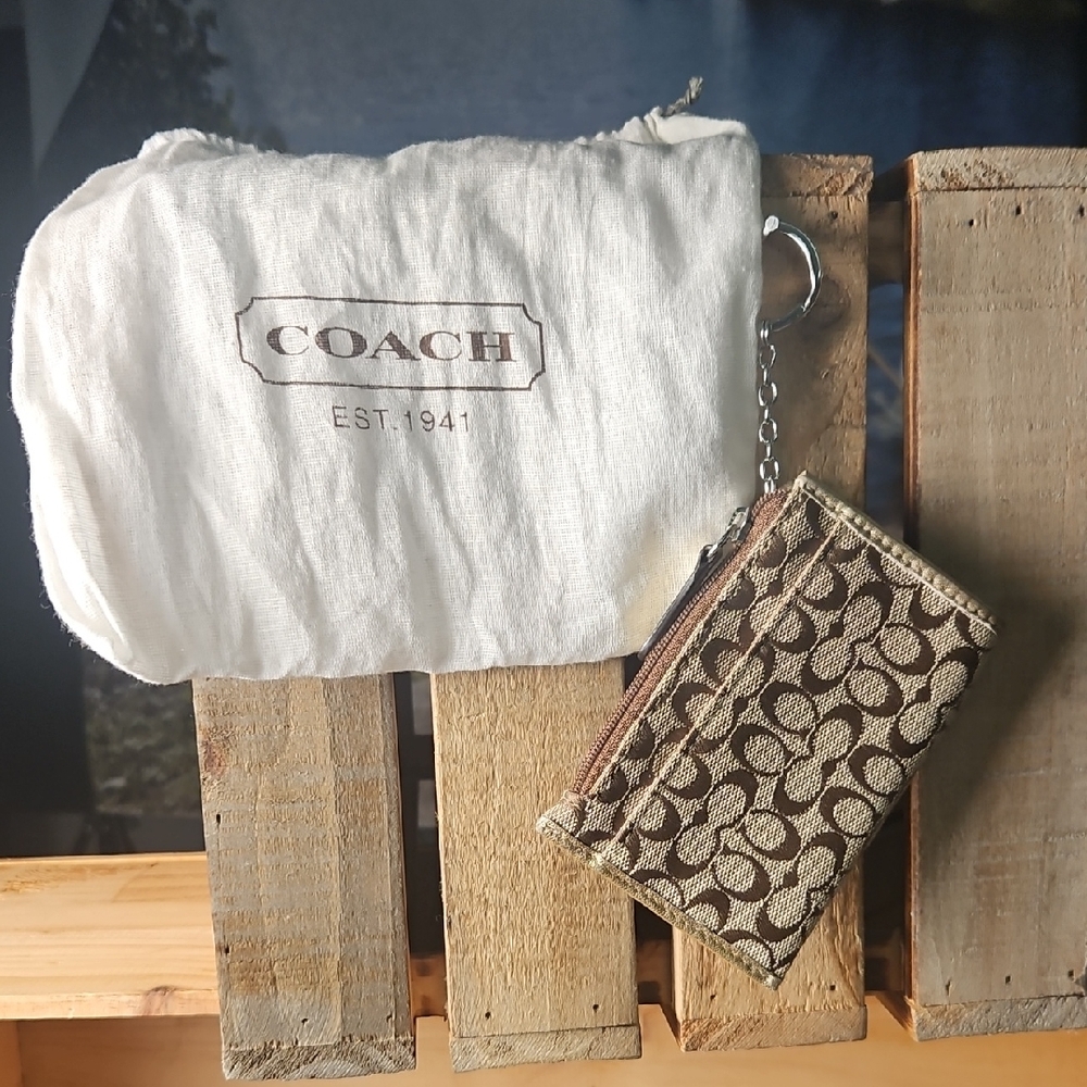Coach Brown Keychain Pouch